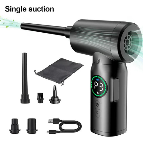 2-i-1 Bärbar Dammsugare och Blås med Tryckluft och LED-ljus (7500mAh) Carvallo