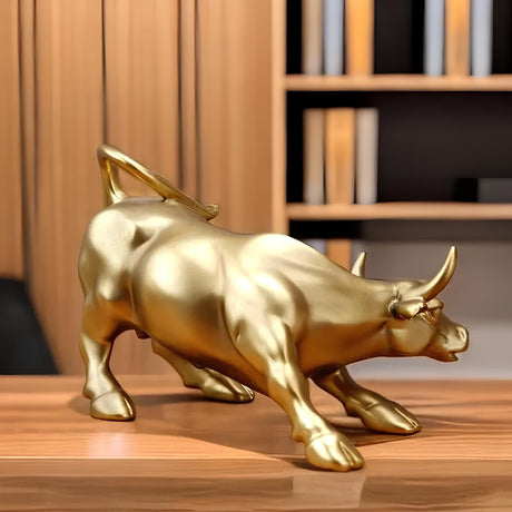 Elévo | Wall Street Bull Market Resin Ornament Feng Shui Wealth Figur Figurine Carvallo
