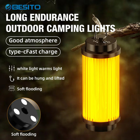 Carvallo Återuppladdningsbar LED-Campinglampa | 3000 mAh batteri | Kompakt tältlampa med 38 LED-lampor | USB-laddning | Mini ficklampa för utomhus & nödsituationer Carvallo