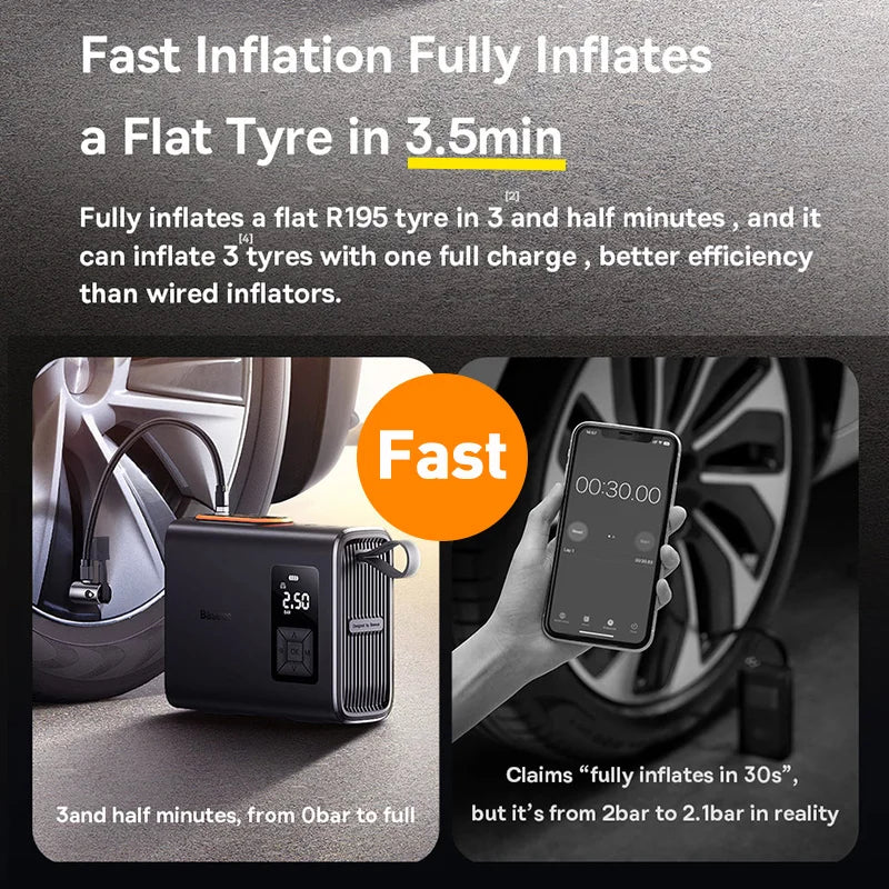 Carvallo X2 Batterikompressor | Dubbelcylinder-power | Automatisk tryckkontroll | Kompakt & trådlös Carvallo