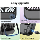 Carvallo Power | Bordsfläkt med powerbank-funktion | 5000mAh batteri | 4 nivåer & ultra tyst Carvallo