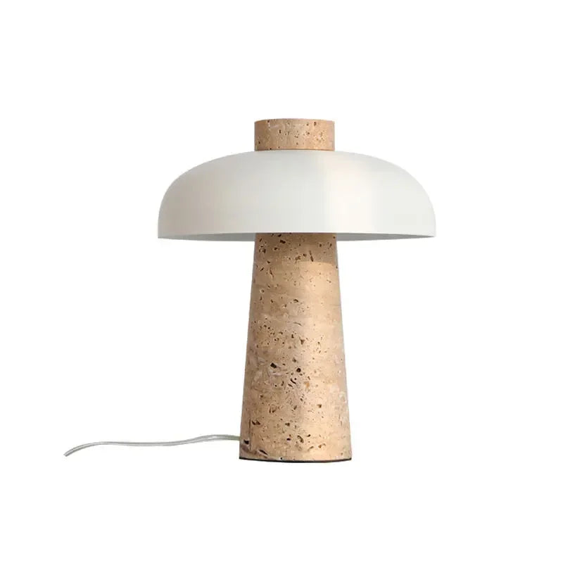 Nordisk Designer Bordslampa – Svampformad Lampa i Travertin Hemnix