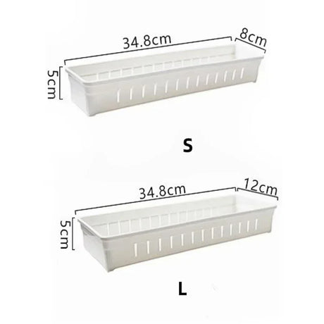 Carvallo FlexSort Lådor Organizer Box | Justerbar med avdelare | För Kök, Kosmetik & Kontor | Vit | S/L Carvallo