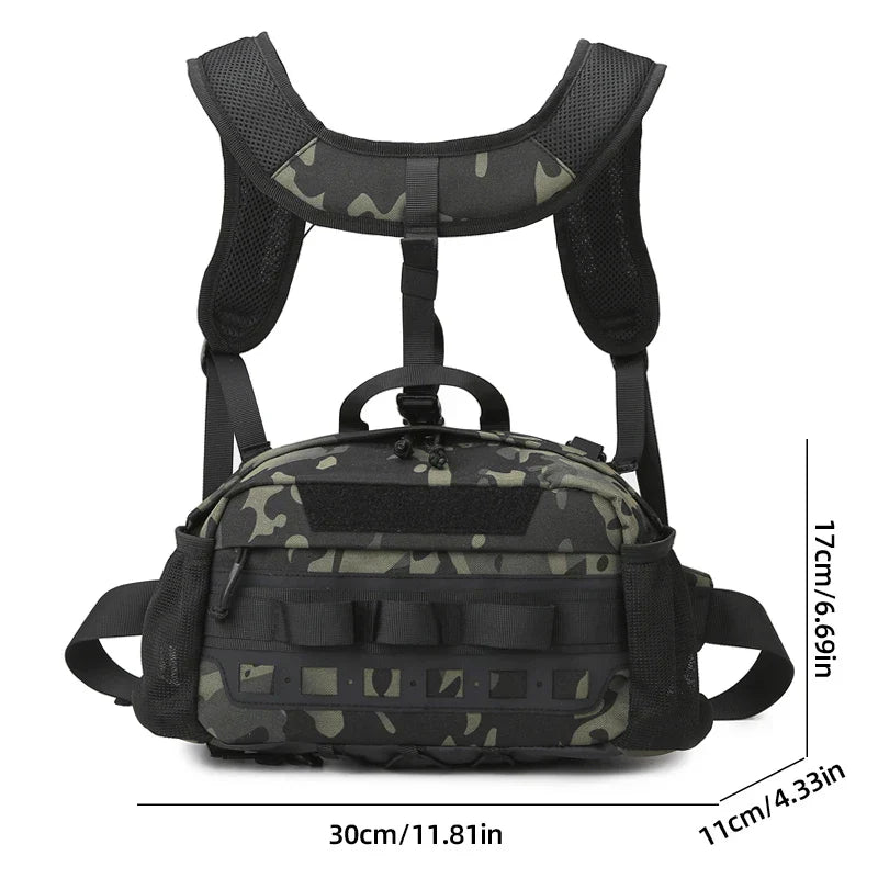 Carvallo Outdoor-Höftväska GearFlex Pro | 30 × 11 × 17 cm | Molle-system, flertalet fickor & bärkomfort | För fiske, vandring & camping Carvallo