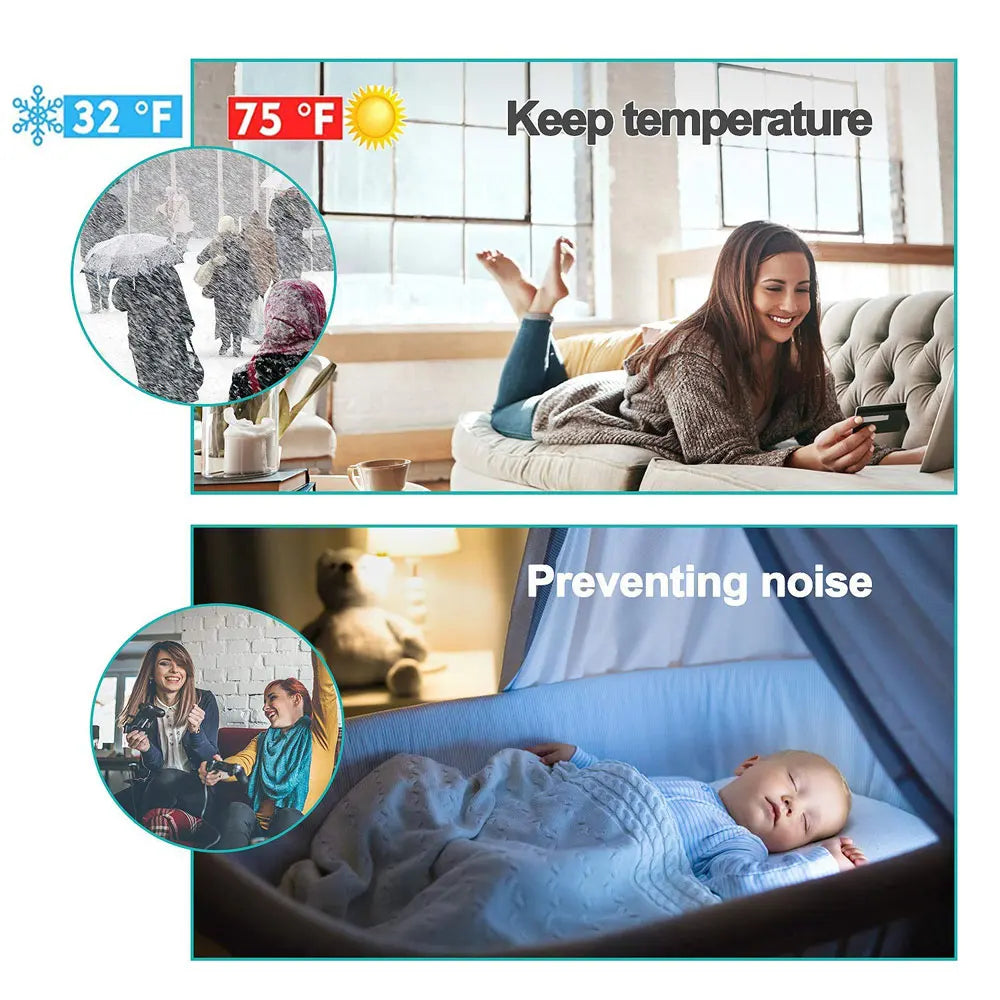 Carvallo Dörrdragluftstoppare Undertürsdämpning | Kyl-, Buller- & Dragluftsskydd | Självhäftande Dörrbottenlist Invändig & Utvändig Carvallo