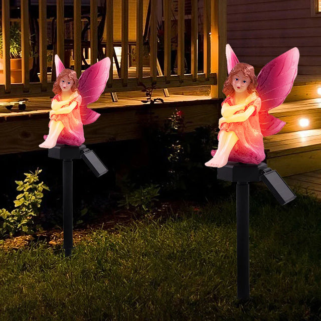 Carvallo LightBloom Solar Garden Light "Flower Fairy" | LED Decorative Light for Sticking or Hanging | IP65 Waterproof | Warm White | For Garden, Balcony & Courtyard Carvallo