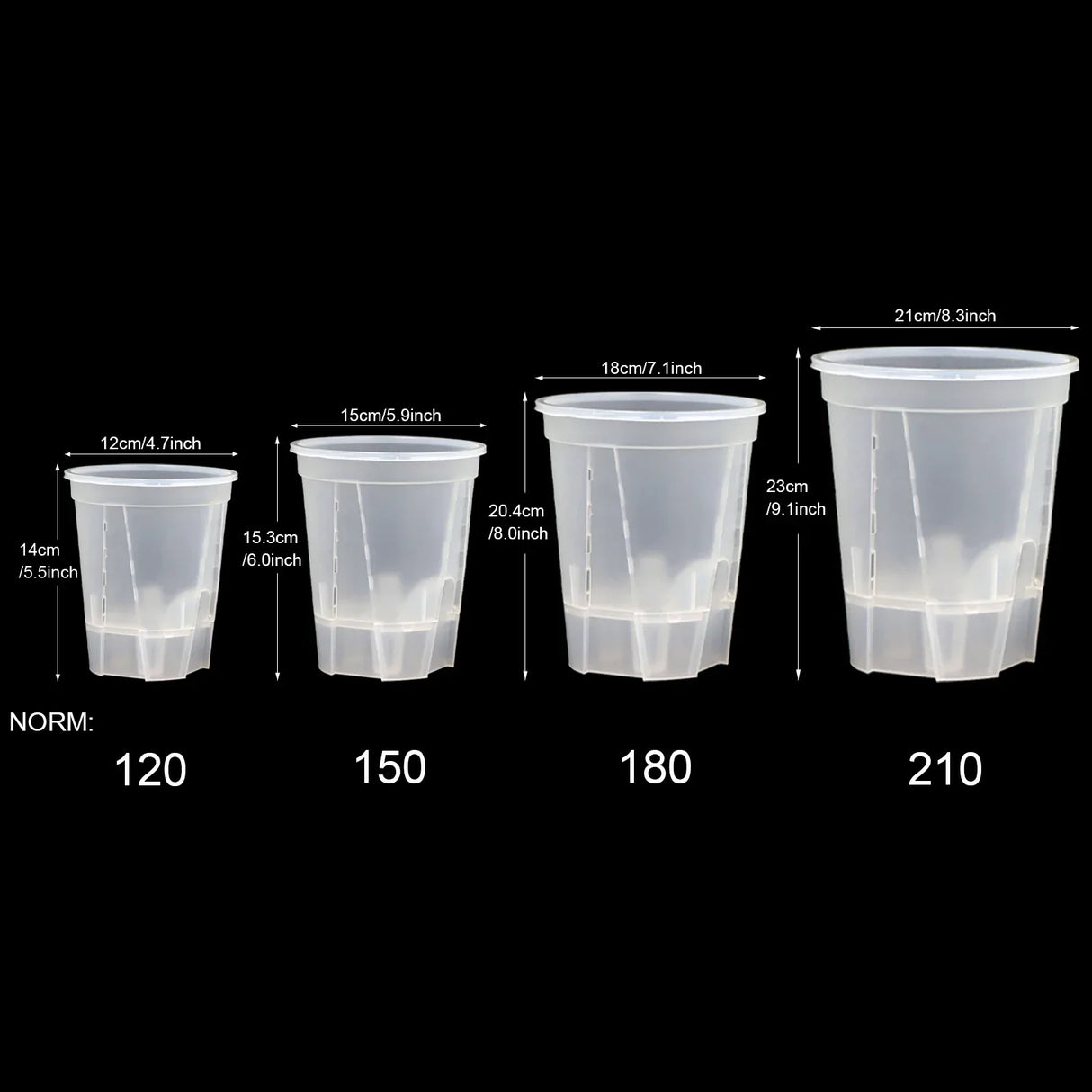 Carvallo Självvattnande Blumentopf | Transparent Design | För orkidéer & inomhusväxter | Med ventilation & vattentank Carvallo