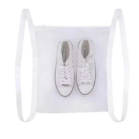 Carvallo Skoschampo påse | Skonsam tvätt i nät | För sneakers & sportskor | Vit polyester med kardborreband Carvallo