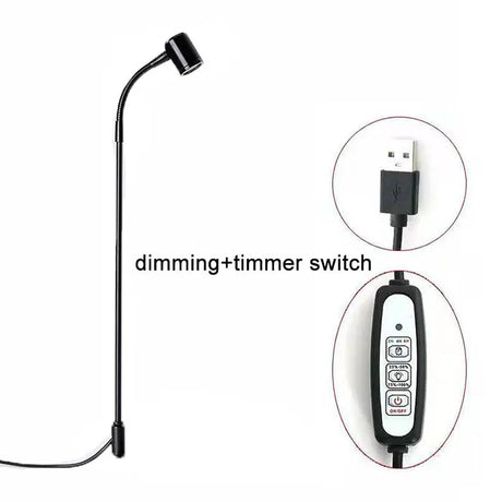 Carvallo USB växtlampa med stativ | Höjdjusterbar & Flexarm | 3W LED | Kallvitt ljus (6000K) | För inomhusväxter Carvallo