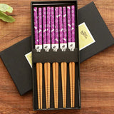 Carvallo – Lyxig 5-delars bambu ätpinnar presentset med kulturella mönster Carvallo