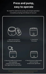 Royallure Kaffeebehållare i rostfritt stål med manuell vakuumlock för färska bönor Carvallo