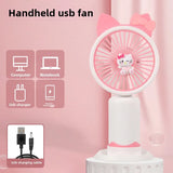 Carvallo Mini Handfläkt med mobilhållare | Bärbar & Återuppladdningsbar | Cartoon-design | USB-fläkt för kontor & present Carvallo