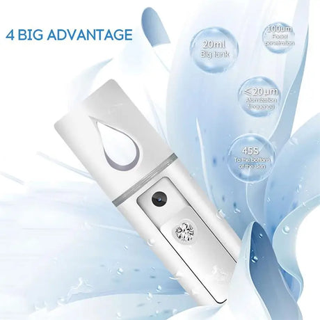 Carvallo-ansiktsspray Mistella Mini | USB-uppladdningsbar | Fuktgivande kall dimma | För ansikte, porer & ögonfransrengöring | 20 ml Carvallo