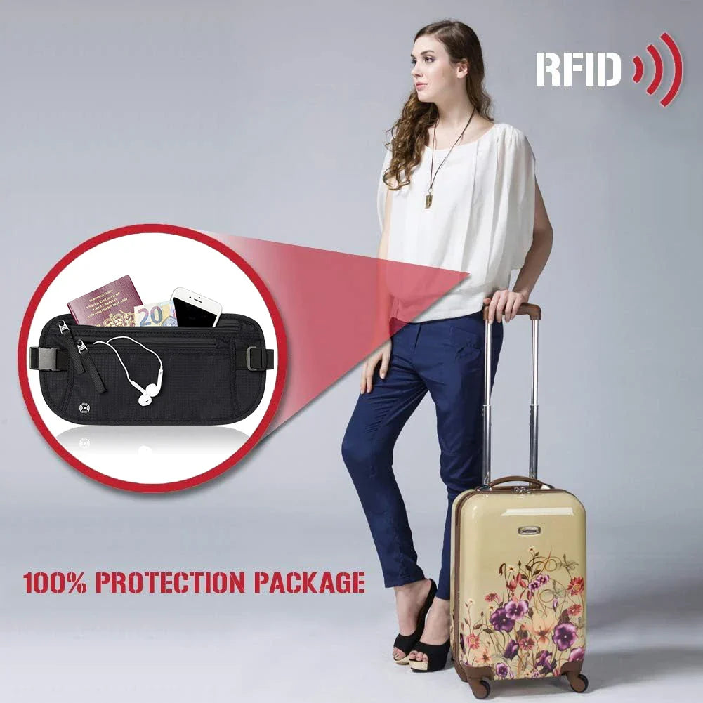 Carvallo Midjeväska | RFID-skydd | Doldt säkerhetsfack | För damer & herrar Carvallo