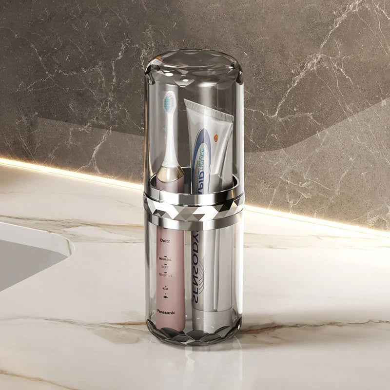 Carvallo Reserach-tandborstskålen med tandborstbox | 2-i-1 förvaringsbehållare för tandborste & munskölj | Ideal för resor Carvallo