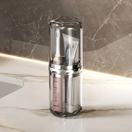 Carvallo Reserach-tandborstskålen med tandborstbox | 2-i-1 förvaringsbehållare för tandborste & munskölj | Ideal för resor Carvallo