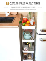 Royallure 3-Tier Rullande Verktygsvagn Slim Lagringsställ för Kök & Badrum Carvallo