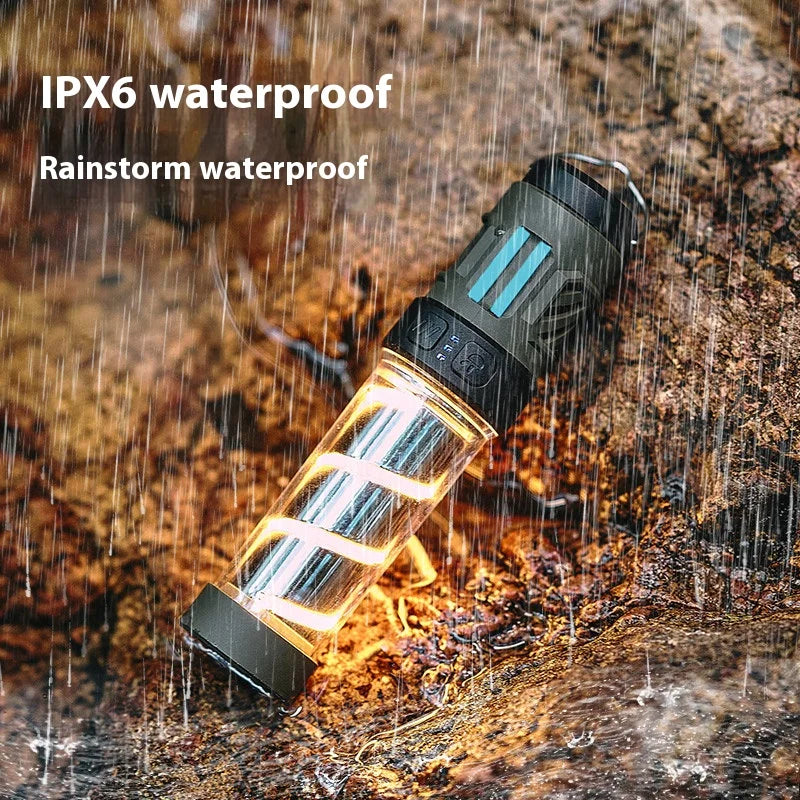 Carvallo Trek+ Campinglampa med myggskydd | Uppladdningsbar, LED-ficklampa & stativ | 5 ljuslägen & powerbank-funktion – IP44 Carvallo