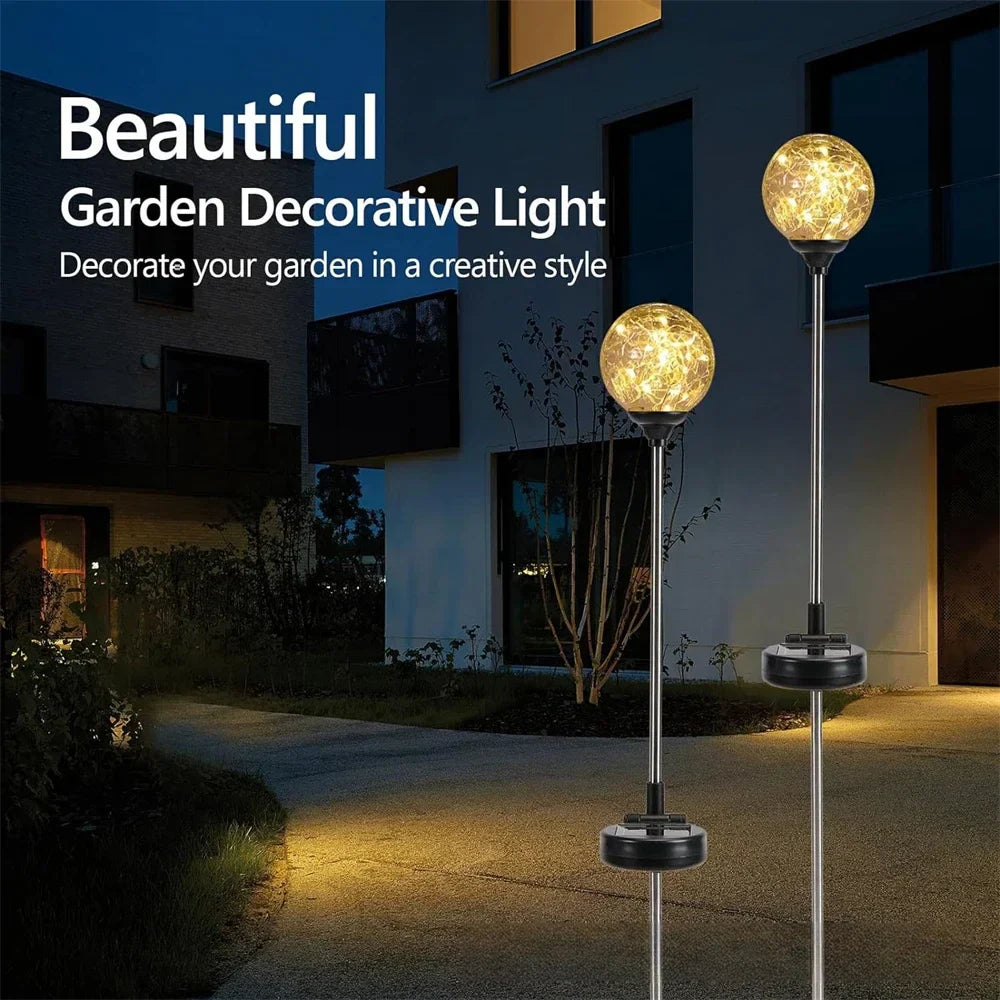 Carvallo GlowSphere Solarbollträdgårdslampa 70 cm | LED-landskapsljus | Jordspett | Väderbeständig Carvallo