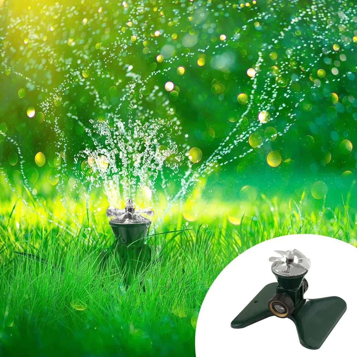 360-Grad Automatisk Rotering Metall Gräsmatta Sprinkler – Effektiv Trädgårdsbevattning Spruthuvud Carvallo