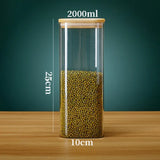 Carvallo ClaryCasa PureStore | Fyrkantig glas med bambulock | 800–2500 ml | Lufttät köksbehållare för livsmedel & organisation Carvallo