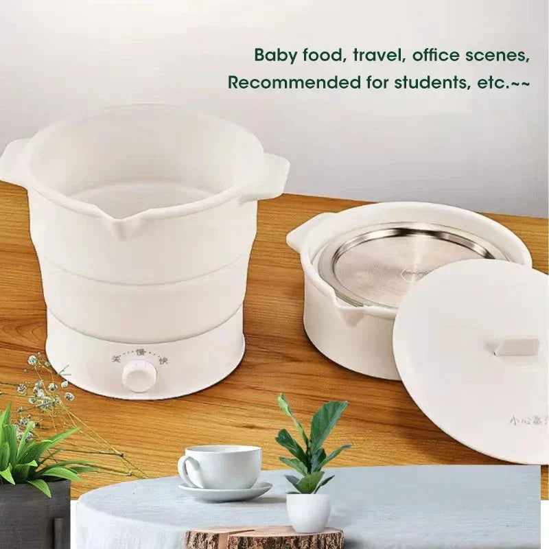 Carvallo Mini-Kokkärl FoldaCook | Fällbar & kompakt | 1,2 L | 800 W | För camping, kontor & resor Carvallo