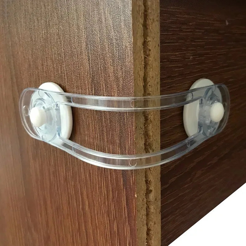 Carvallo Kids Barnsäkerhetsset | 5× säkerhetslås transparent | För lådor, kylskåp & skåpdörrar | 16,5 × 3,5 cm Carvallo