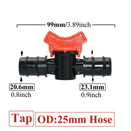 Carvallo FlowTura ConnectPro | Mini-kula ventil med slanganslutning och gänga | För trädgård, PE-slang och droppbevattning Carvallo