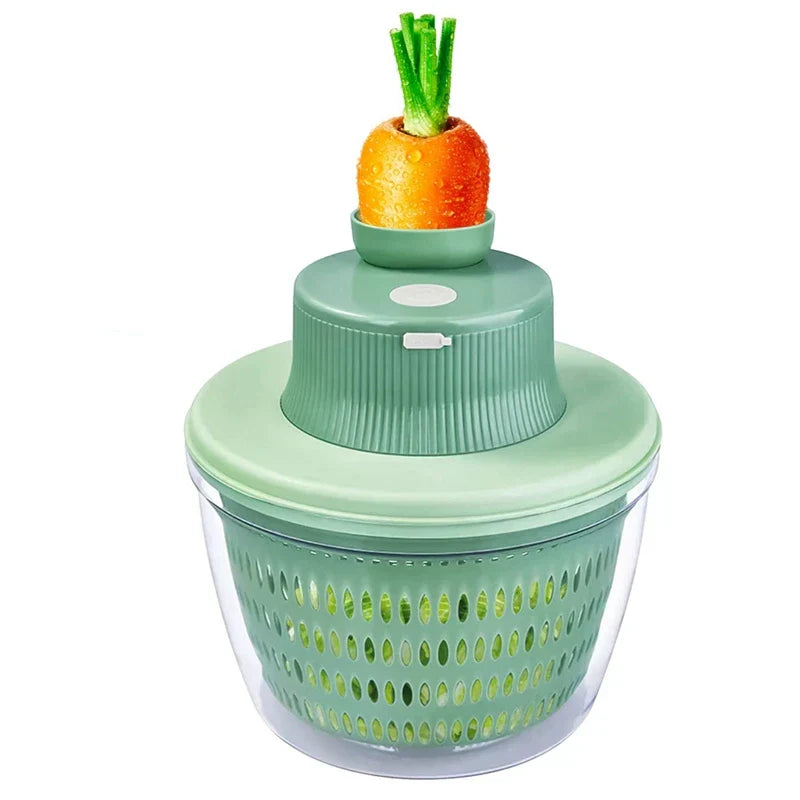 Carvallo Elektrisk Salladsavskörare | 2-i-1 Grönsaksrenare & Skärare | 4 L Kapacitet | Trådlös & Multifunktionell Carvallo