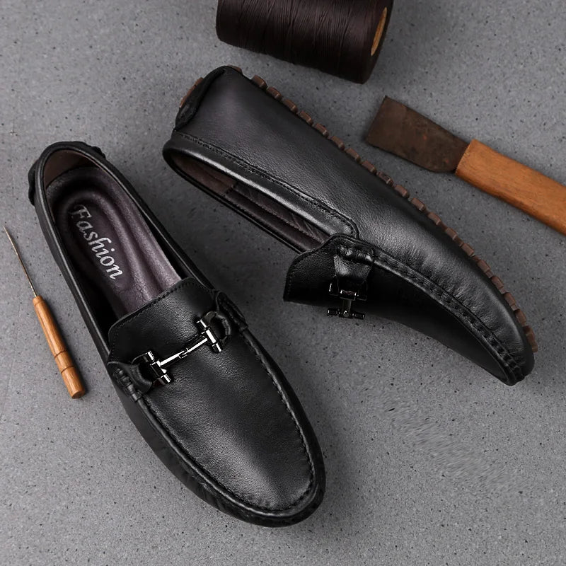 Mockasiner i läder med andningsförmåga för män-Shoes for Men-Hemnix-Hemnix