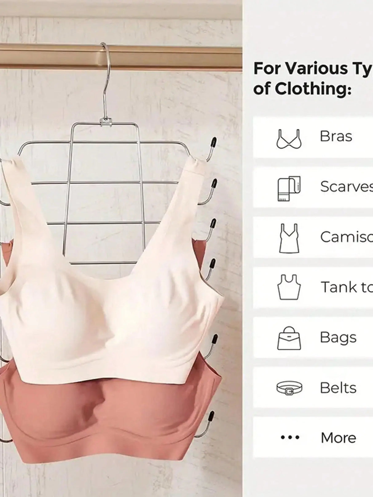 Carvallo Multi-Hängorganisatör | Fällbar Flerlagers Underklädesgalge | Platsbesparande & Spårfri – 1 styck av ABS-plast Carvallo