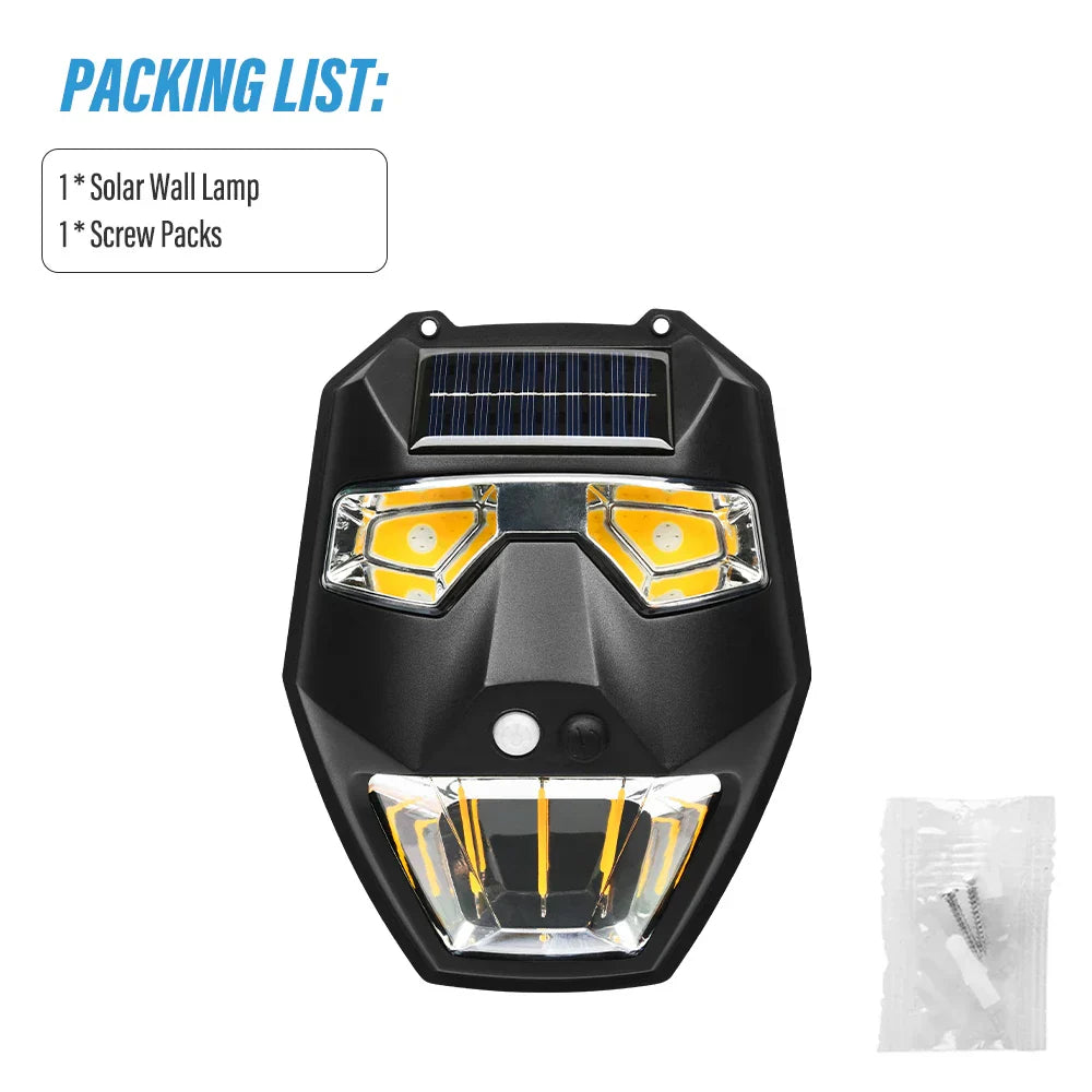 Carvallo Solarlampa Vägg utomhus med rörelsesensor | 5 ljuslägen | Intelligent ljusstyrning & Infraröd sensor | Vattentät Carvallo