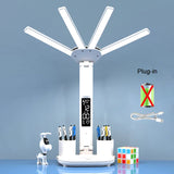 Carvallo-bordlampa LumiBreeze | Med fläkt, klocka & 3 ljusfärger | USB-laddningsbar | 3200 mAh batteri | Touch-kontroll Carvallo