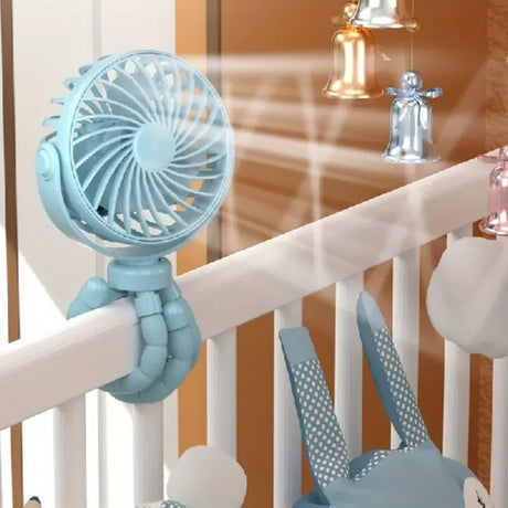 Carvallo-Ventilator OctoBreeze | 360° roterande | Fällbar & USB-batteri | För kontor, resa & utomhus Carvallo