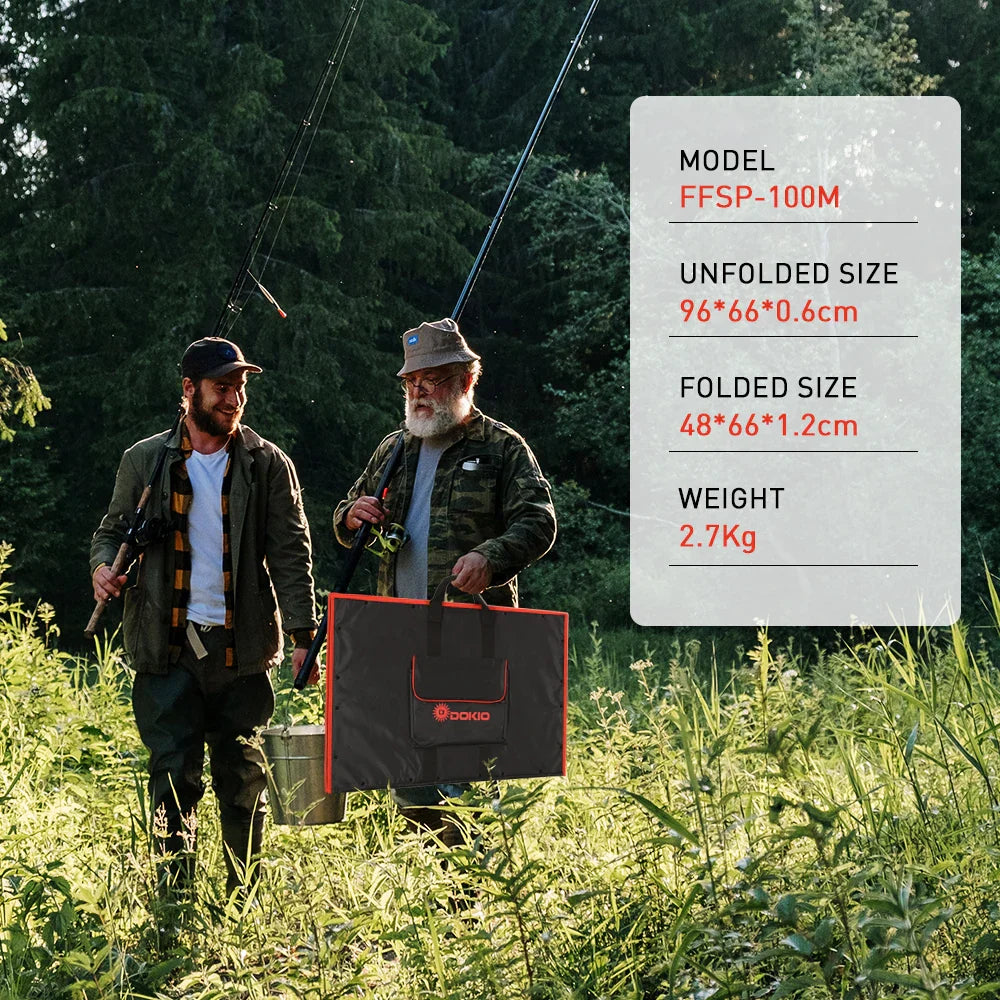 Carvallo Solarpanel SolterraFold 100 W | Monokristallin | Inkl. 10A Laddregulator & 3 m Kabel | Ultrak lätt & Kompakt Carvallo