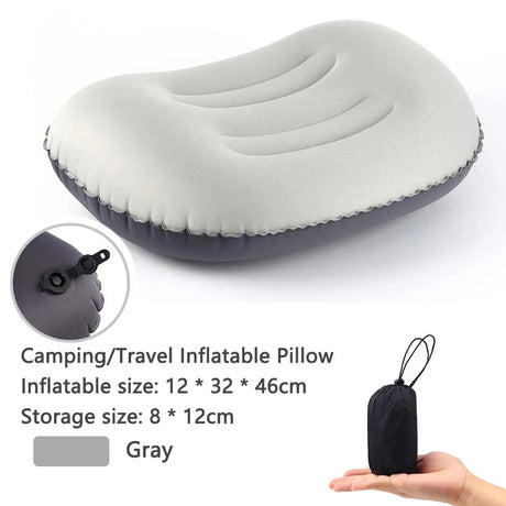 Carvallo Uppblåsbart Utomhus kudd | Komprimerbar & Fällbar | Nackstöd för Camping, Vandring & Resor Carvallo