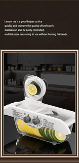 Carvallo Multifunktionell Grönsaksskärare med Uppsamlingbehållare | Citronrivare & Hyvel för Frukt, Potatis & Morötter | Justerbar Blad & Fingerskydd Carvallo