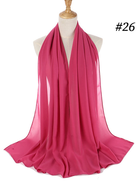Chiffon Hijab pannband-Clothes for women-Bellasverige-Fuschia rosa-Hemnix