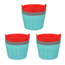 Carvallo AirBake Cups Silikon Bakformar för Varmluftfritös | 3/6/9 stycken | Återanvändbar & Non-stick | 6,5x5 cm Carvallo