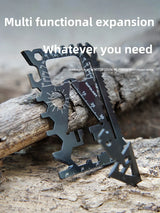 Carvallo Pro 18-i-1 Multifunktions Survival-Tool | Kompakt Utomhuskort med Kniv | 8,5 × 5,2 cm | Rostfritt Stål Carvallo