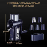 Carvallo Pro Trumma-Grönsaksskivare | 5-i-1 Multiskärare med utbytbara trummor | Säkert & Beröringsfritt | 27,5 x 12,2 cm Carvallo