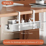 Carvallo Kabelmanagement Under skrivbordet | Metallhylla utan borrning | Kabelhållare & organiserare för kontor & kök Carvallo