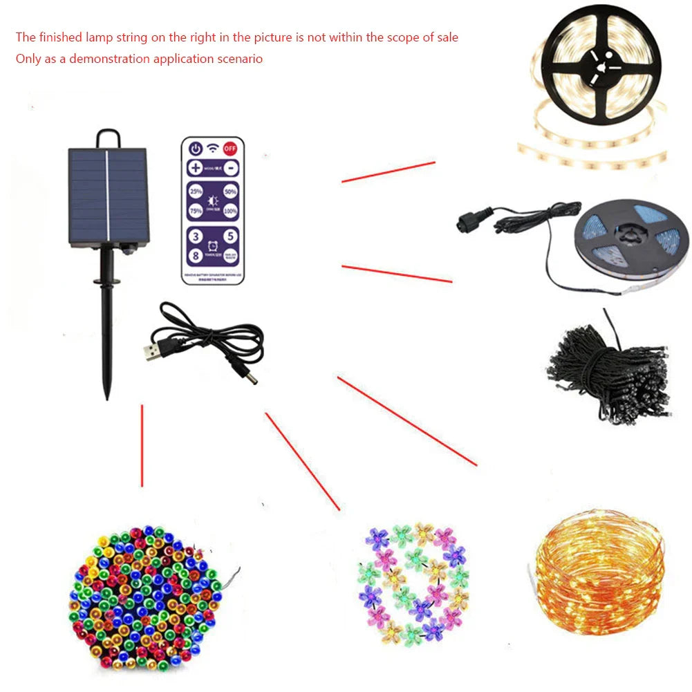 Carvallo Styrbox LumiBox SolarControl | Med fjärrkontroll & 8 ljuslägen | För LED-ljuskedjor | Inomhus & Utomhus användning Carvallo