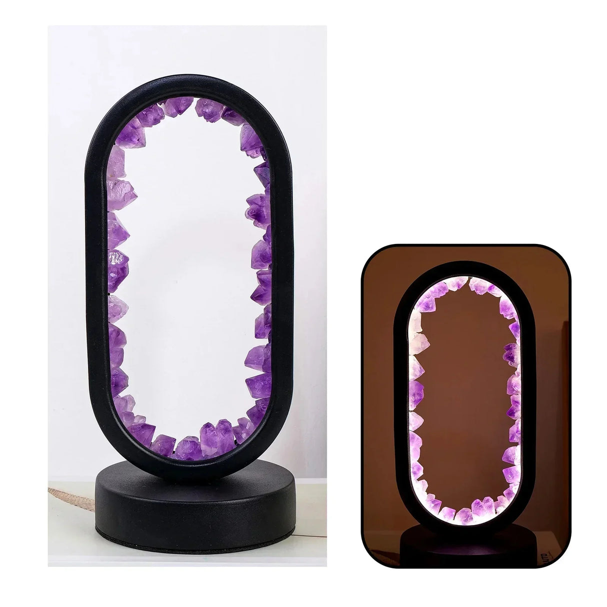 Elegant Amethyst Crystal Lamp – Ambient LED Belysning för Avkoppling Carvallo