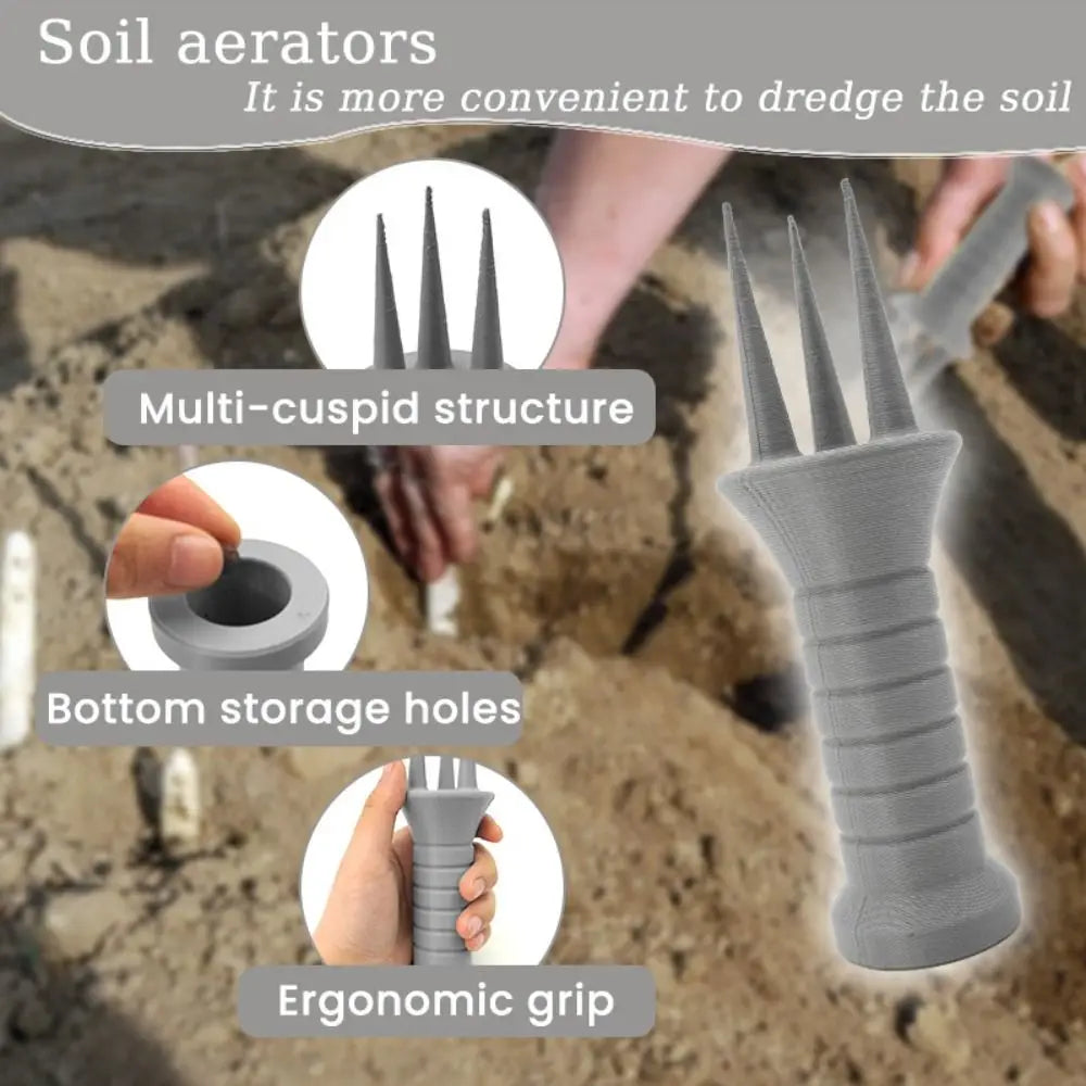 Carvallo Handhållen Bodenluftare i plast | 14,7 × 5 cm | För gräsmatta beluftning, rabatter & ogräsupplockning Carvallo