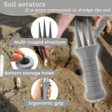 Carvallo Handhållen Bodenluftare i plast | 14,7 × 5 cm | För gräsmatta beluftning, rabatter & ogräsupplockning Carvallo