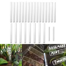 Carvallo LabelSet Växtetiketter Akryl Transparent | 26-delars Set inkl. Pennor | Återanvändbar & Vädertålig | 12x1 cm Carvallo