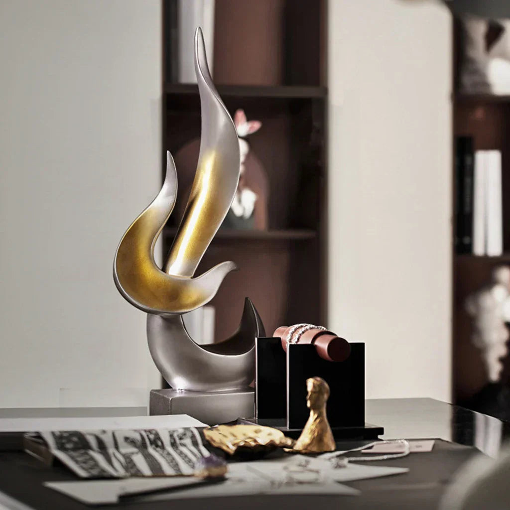 Eternal Ornament Sculpture | Abstract Resin Art | 15.3" Modern Dekor Carvallo