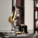 Eternal Ornament Sculpture | Abstract Resin Art | 15.3" Modern Dekor Carvallo