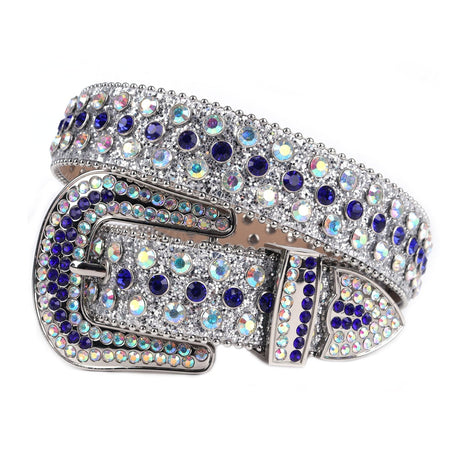 Rhinestone Diamond Belt-Accessories-Hemnix-Silver blå-42 inch-Hemnix